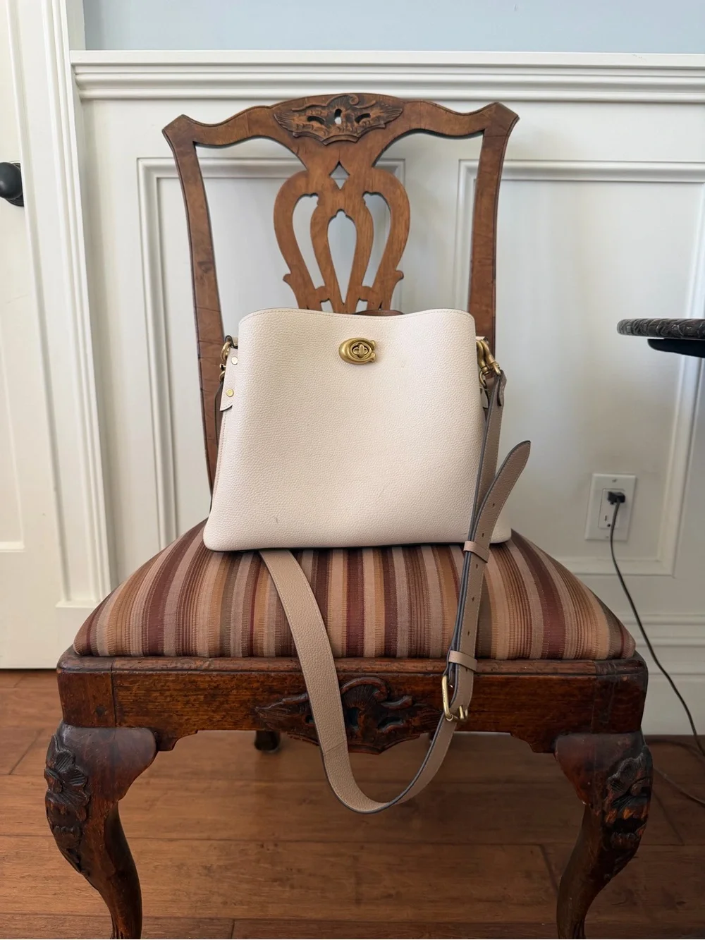 Coach Pebbled Leather Crossbody in Cream